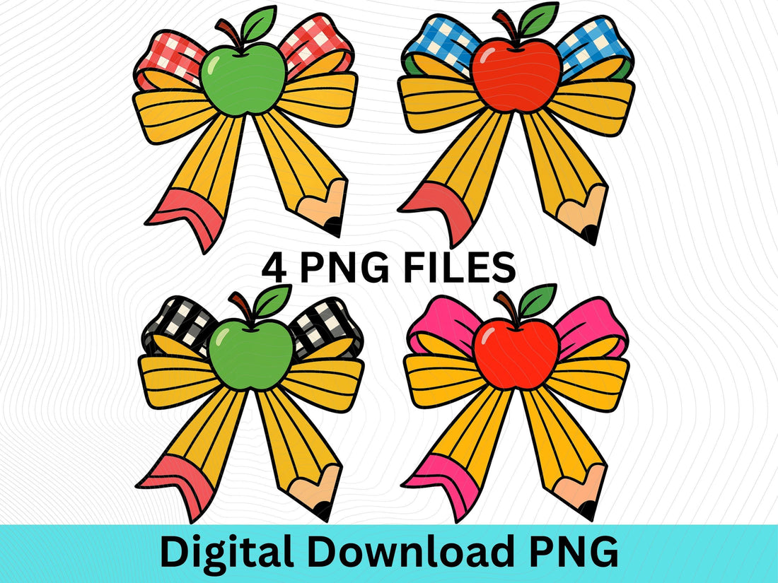 Pencil Coquette Bow PNG,  4 PNG Files