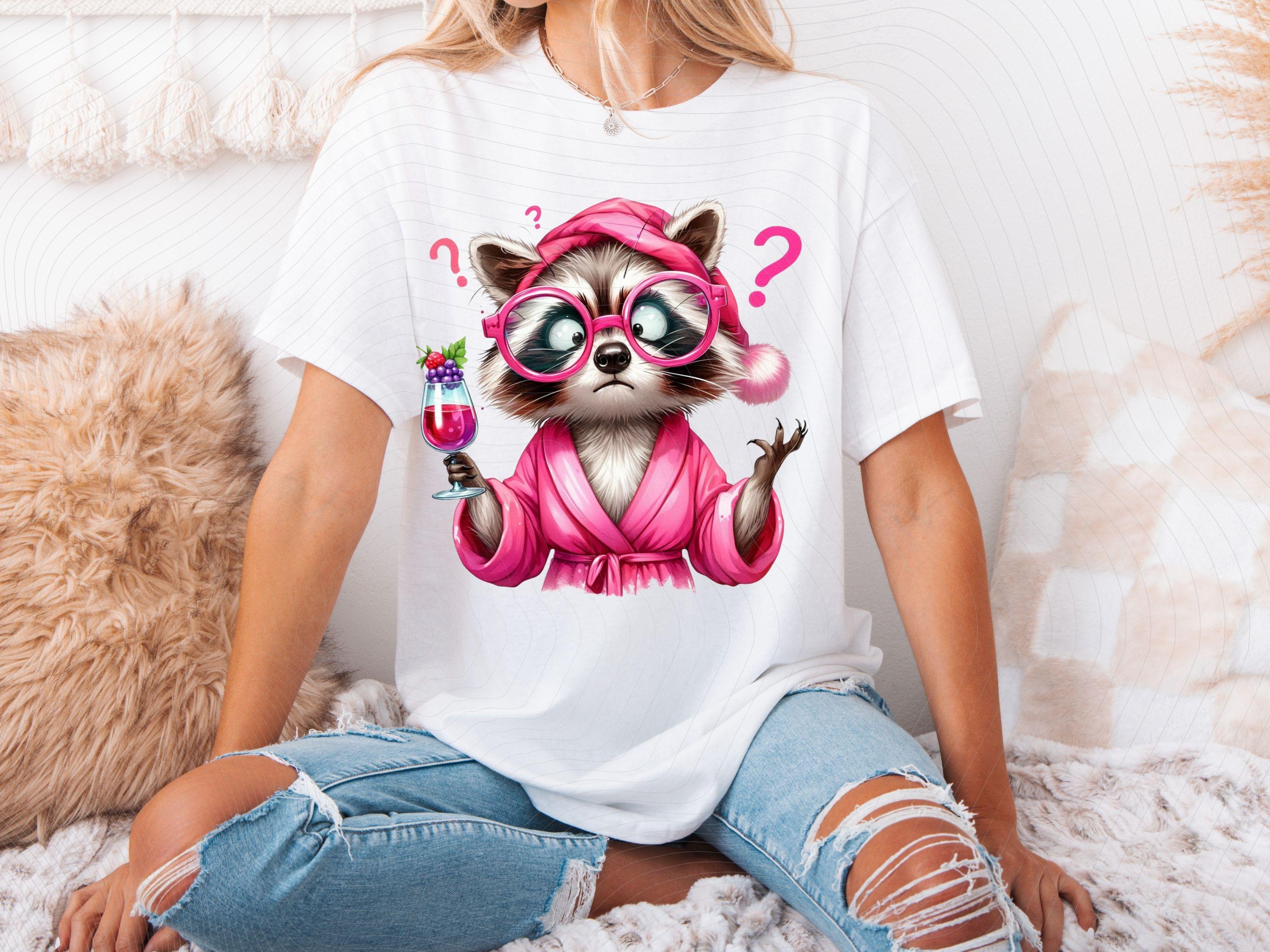 Funny  Wacky Raccoon Wine PNG,