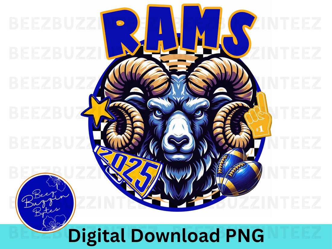Rams Spirit Circle Check Design PNG