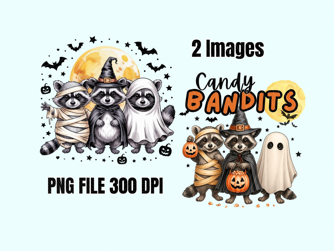 Spooky and Feral Raccoon Halloween PNG