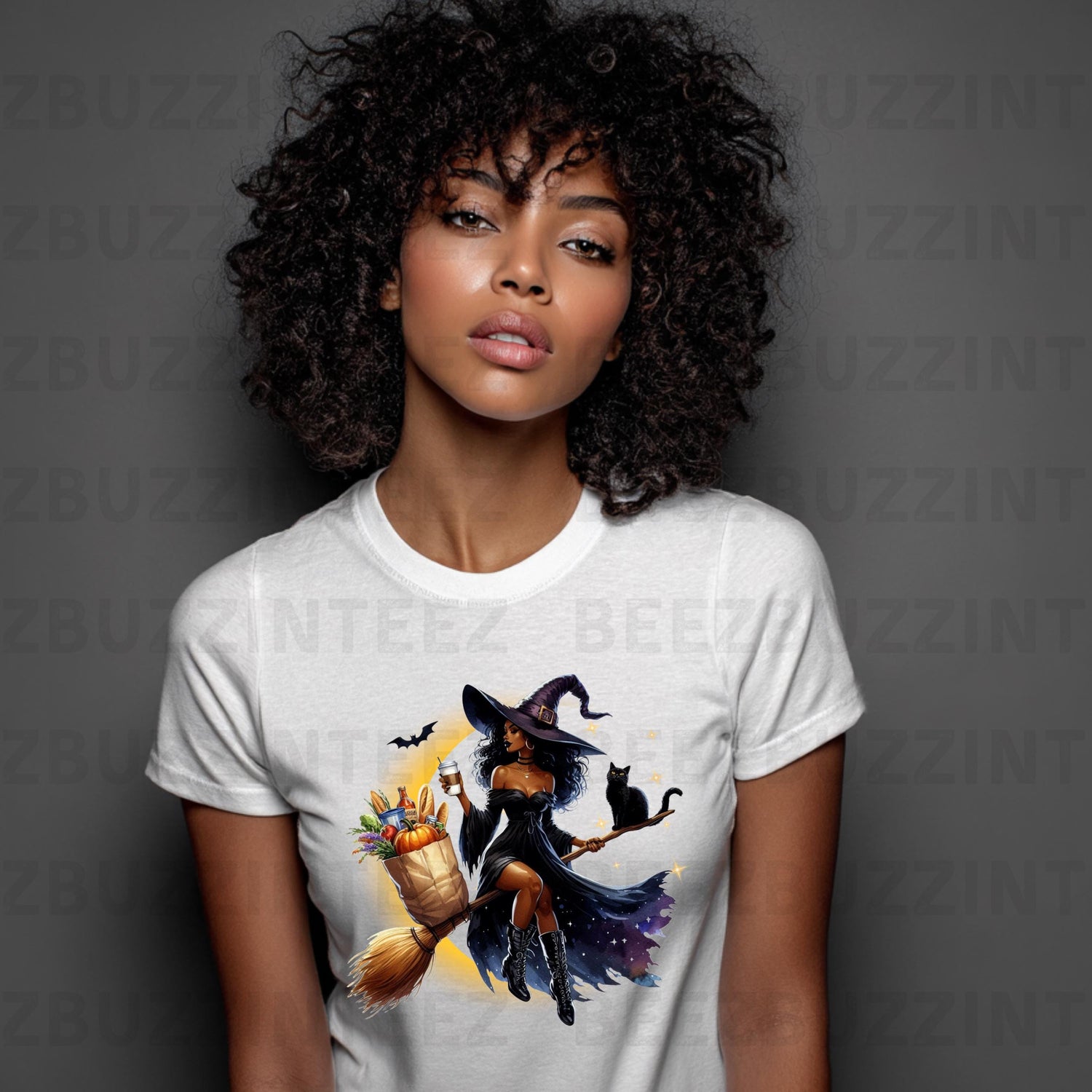 Melanin Witch Halloween Spooky PNG