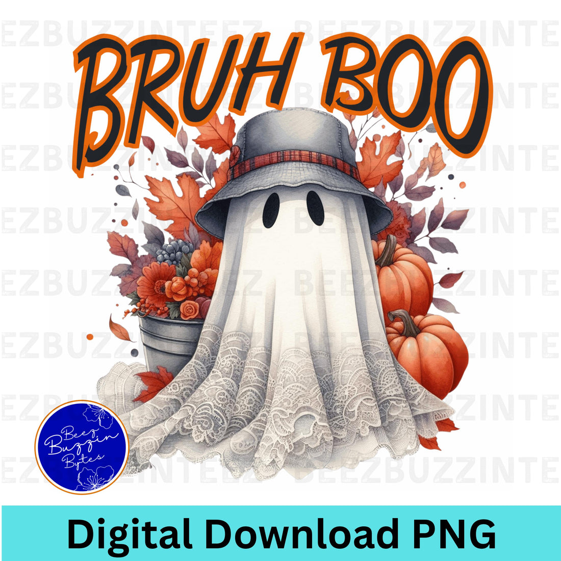 Bruh Boo Spooky Vibe Halloween Ghost PNG
