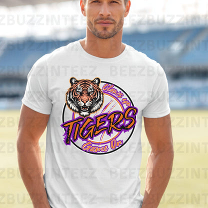 Tigers Claws Up Purple Circle Design PNG