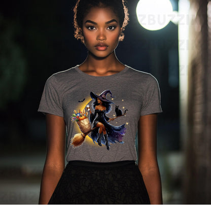 Melanin Witch Halloween Spooky PNG