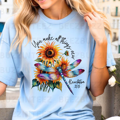 You Make All Things New Inspirational Revelation 21:5 Bible Verse PNG