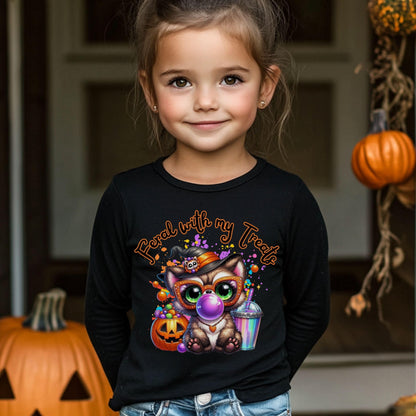 Feral With My Treats, Cute Halloween Raccoon PNG