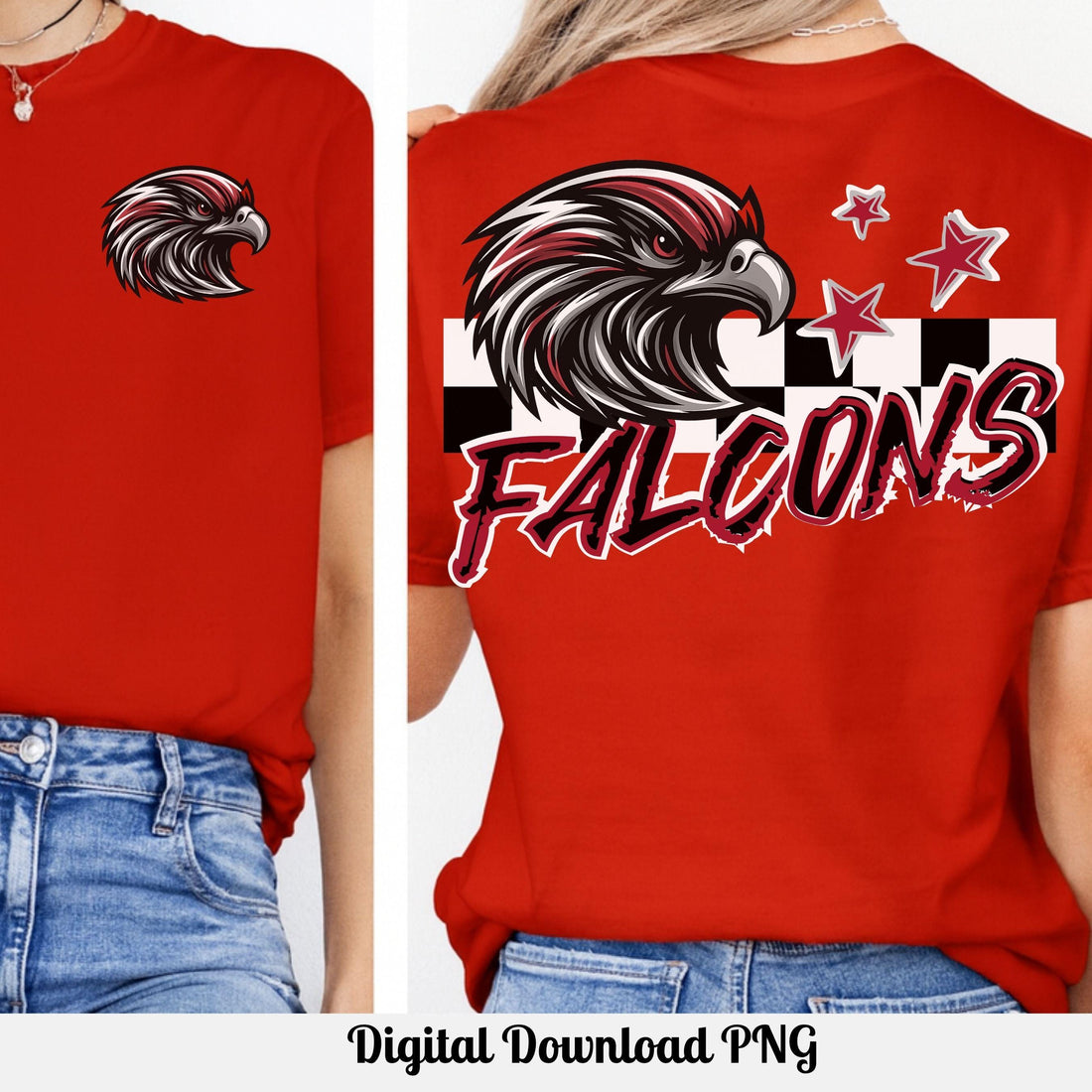 Falcons Checker  Star Pattern 2 Design Light Dark PN