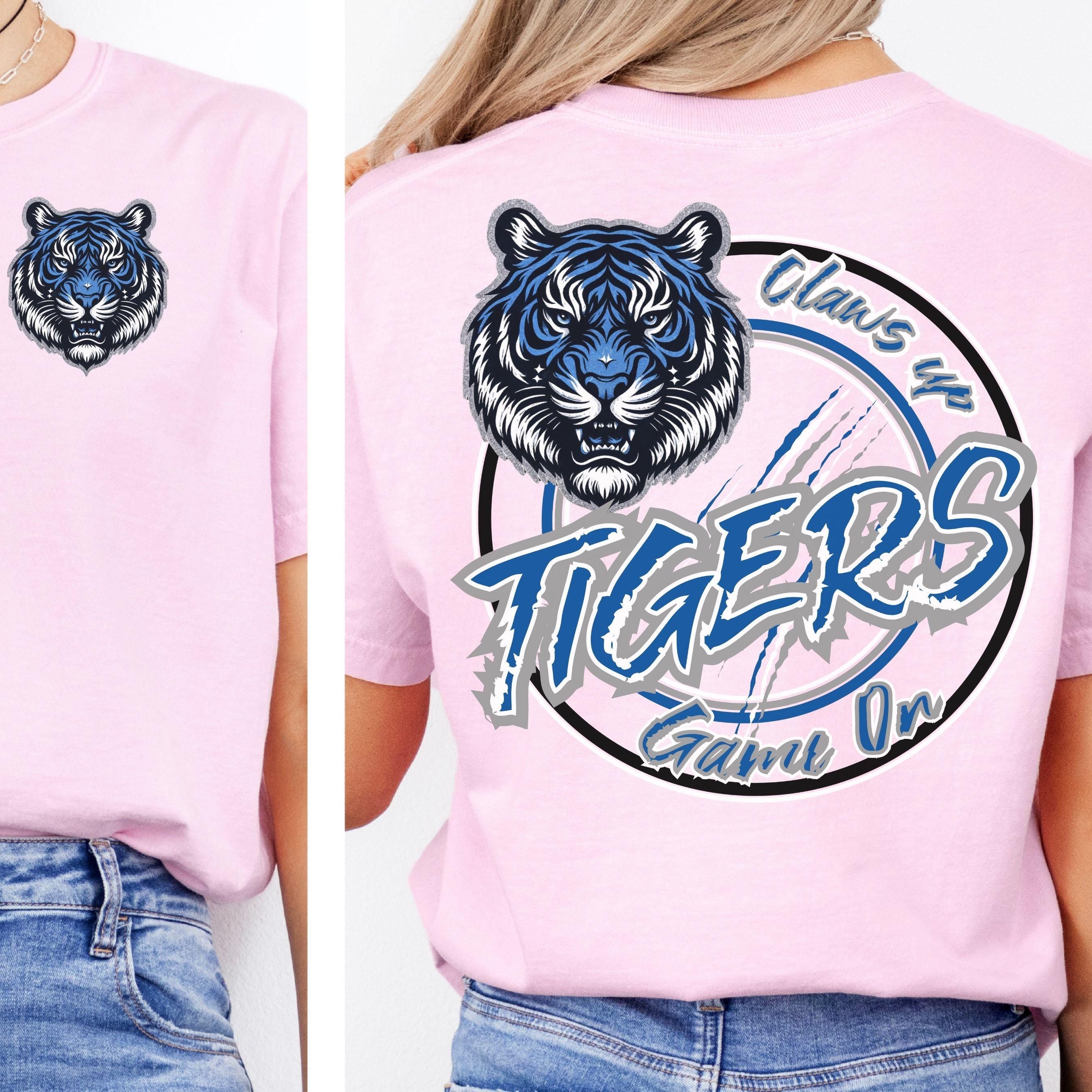 Tigers Claws Up Circle Design PNG Blue Gray