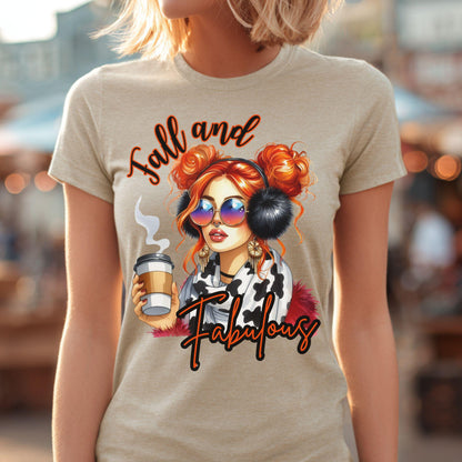 Fall and Fabulous Coffee  Girl PNG