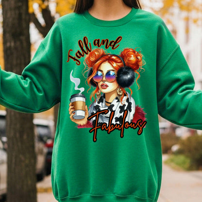 Fall and Fabulous Coffee  Girl PNG