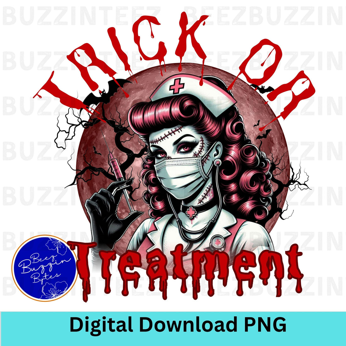 Trick or Treatment Halloween Nurse PNG