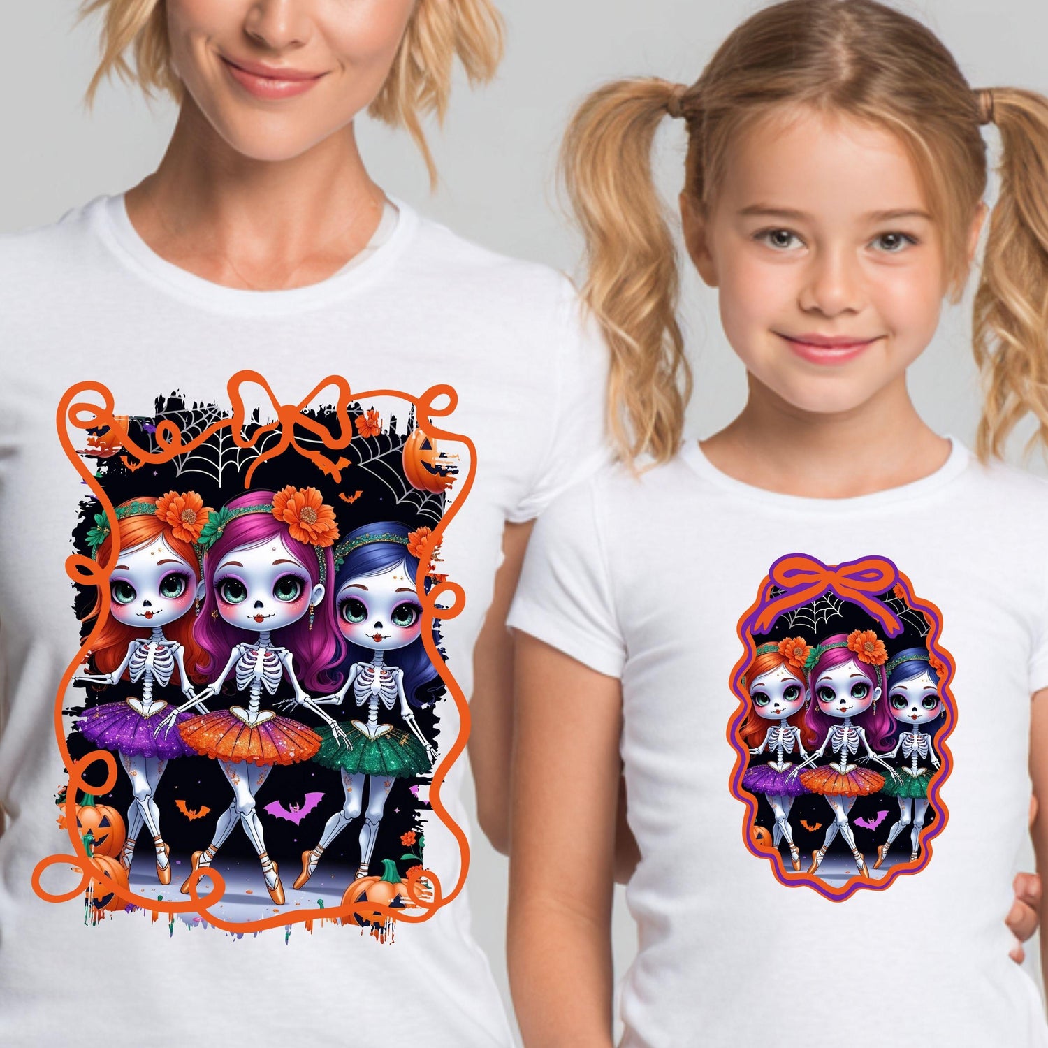 Skeleton Ballerina Tutu Dancers Halloween PNG