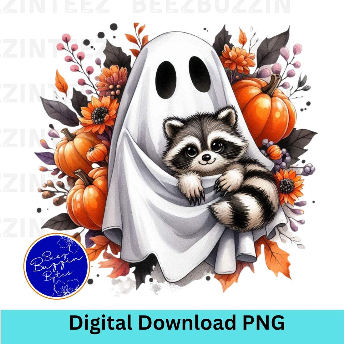 Ghost Raccoon Feral Pumpkin PNG