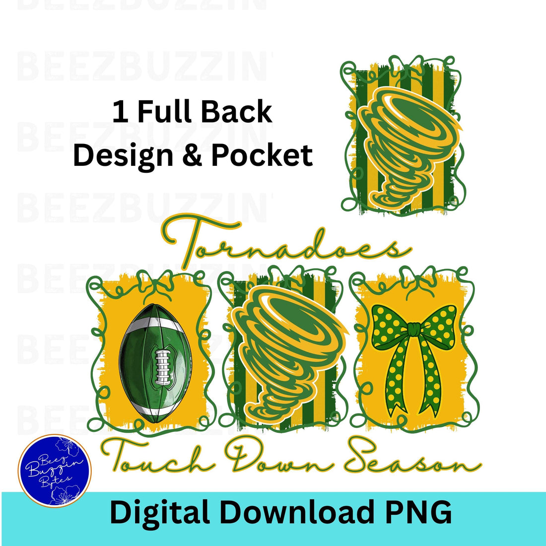 Tornadoes Coquette Bow Touch Down Season Football PNG