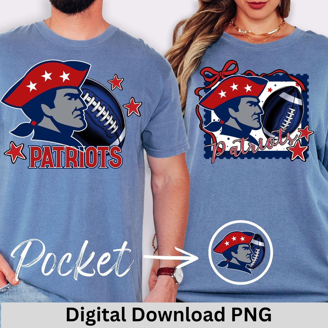 Patriots Trendy Stamp Matching Football PNG Download