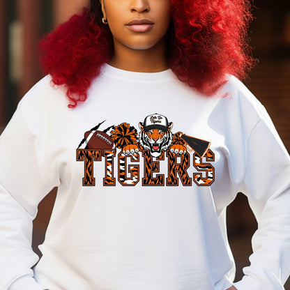Tigers Cheer Football PNG Orange Black