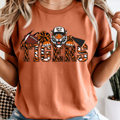 Tigers Cheer Football PNG Orange Black