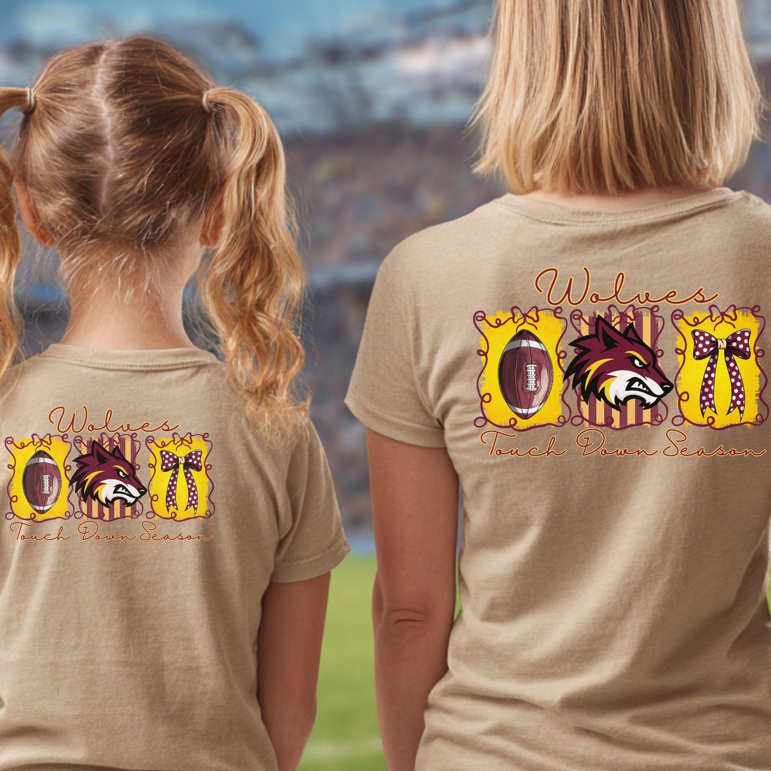 Wolves Coquette Bow Touch Down Season PNG