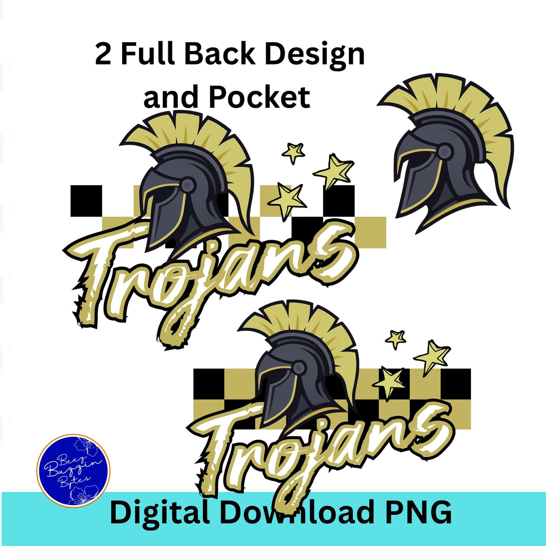 Trojans Football Checkered Design PNG