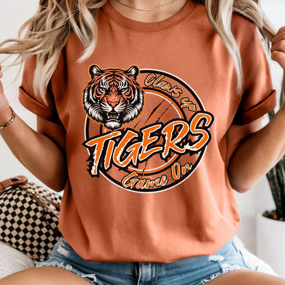 Tigers Claws Up Football Circle PNG Black Orange