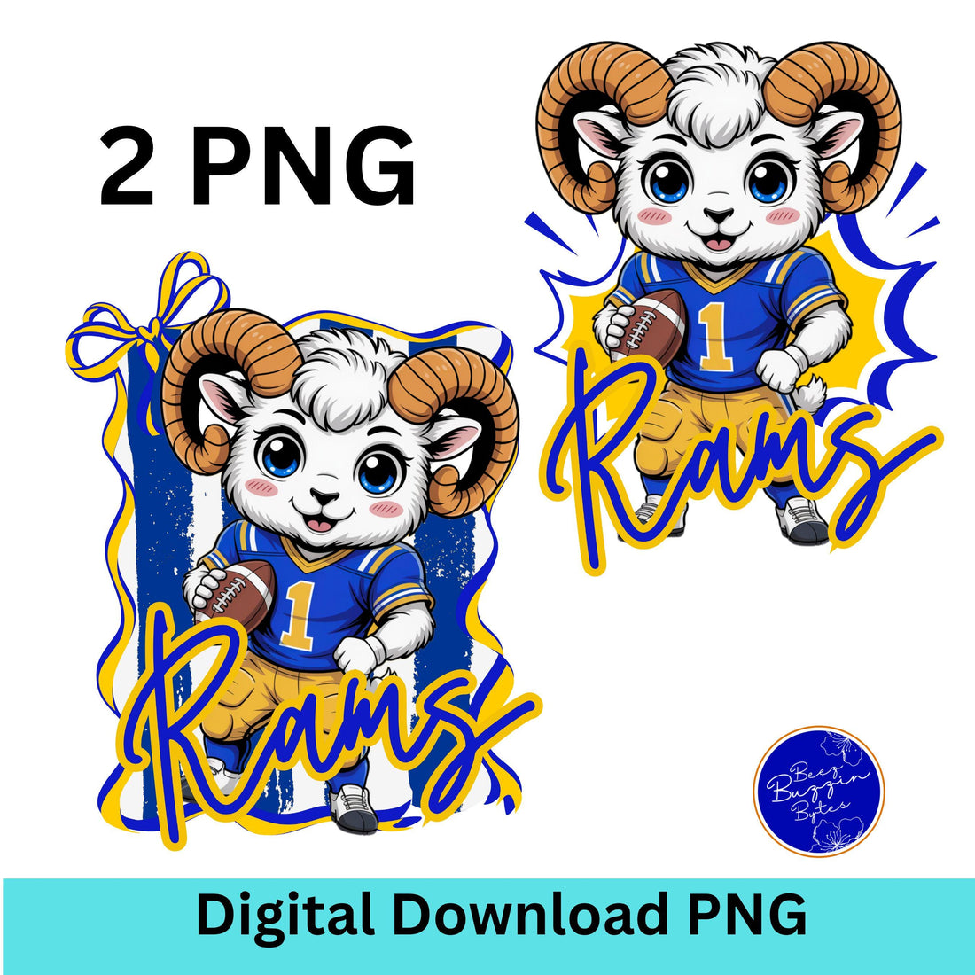 Rams Kids Matching Design PNG Bundle