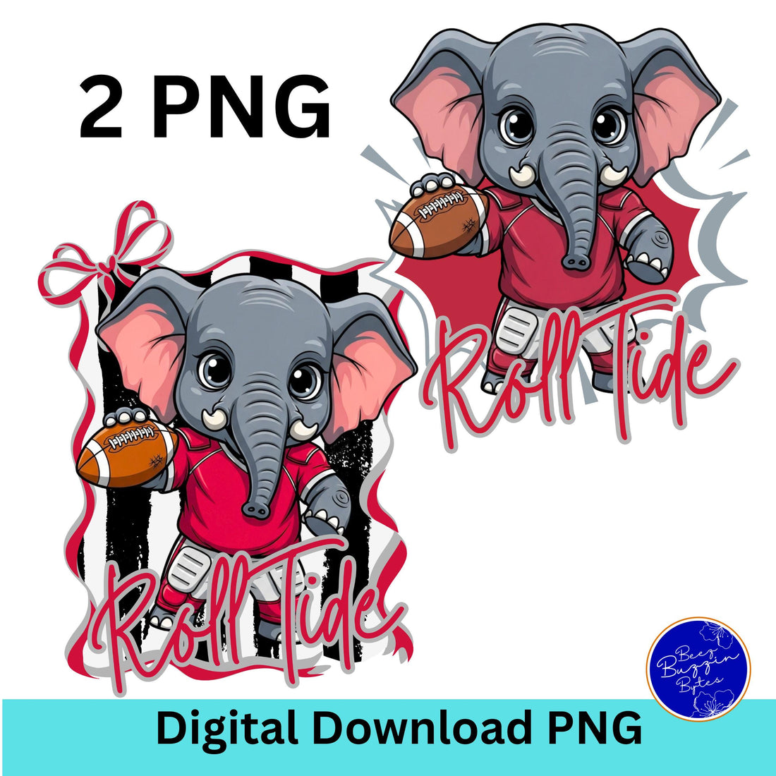 Roll Tide Kids Elephant PNG Bundle