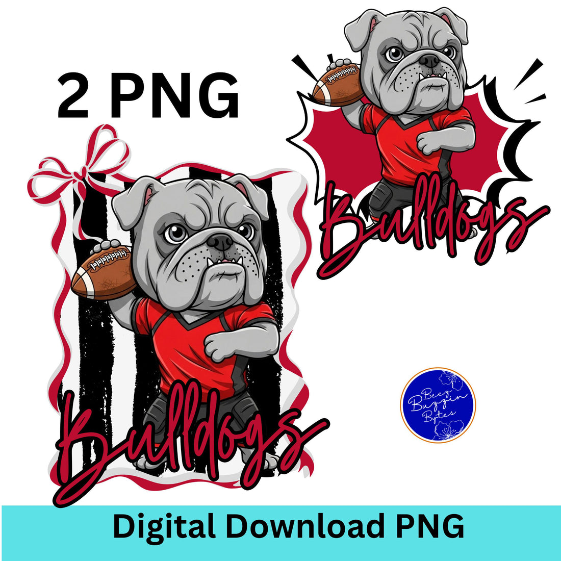 Bulldogs Red and Black Kids Matching 2pc PNG