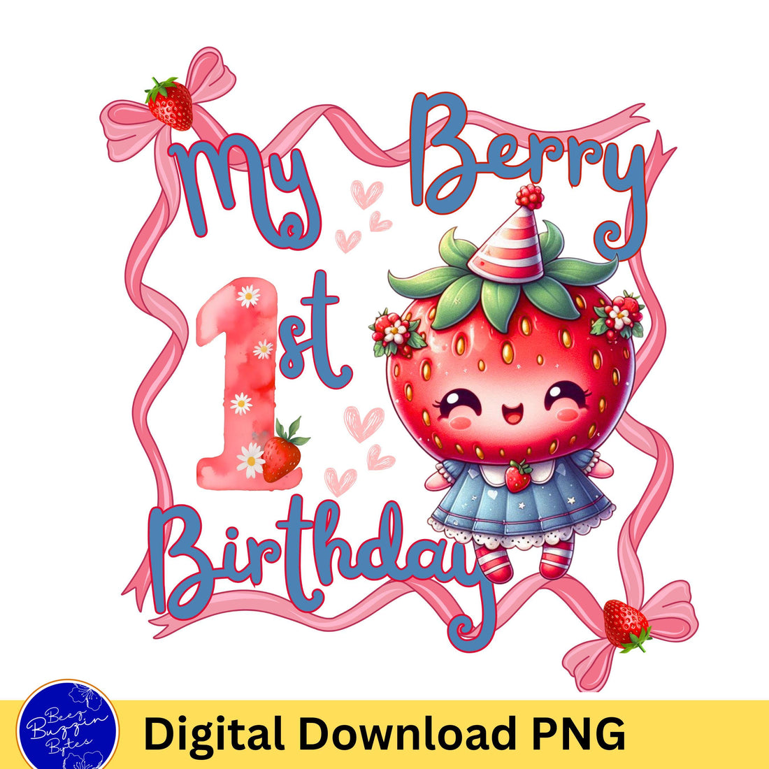 My Berry First Birthday Coquette PNG