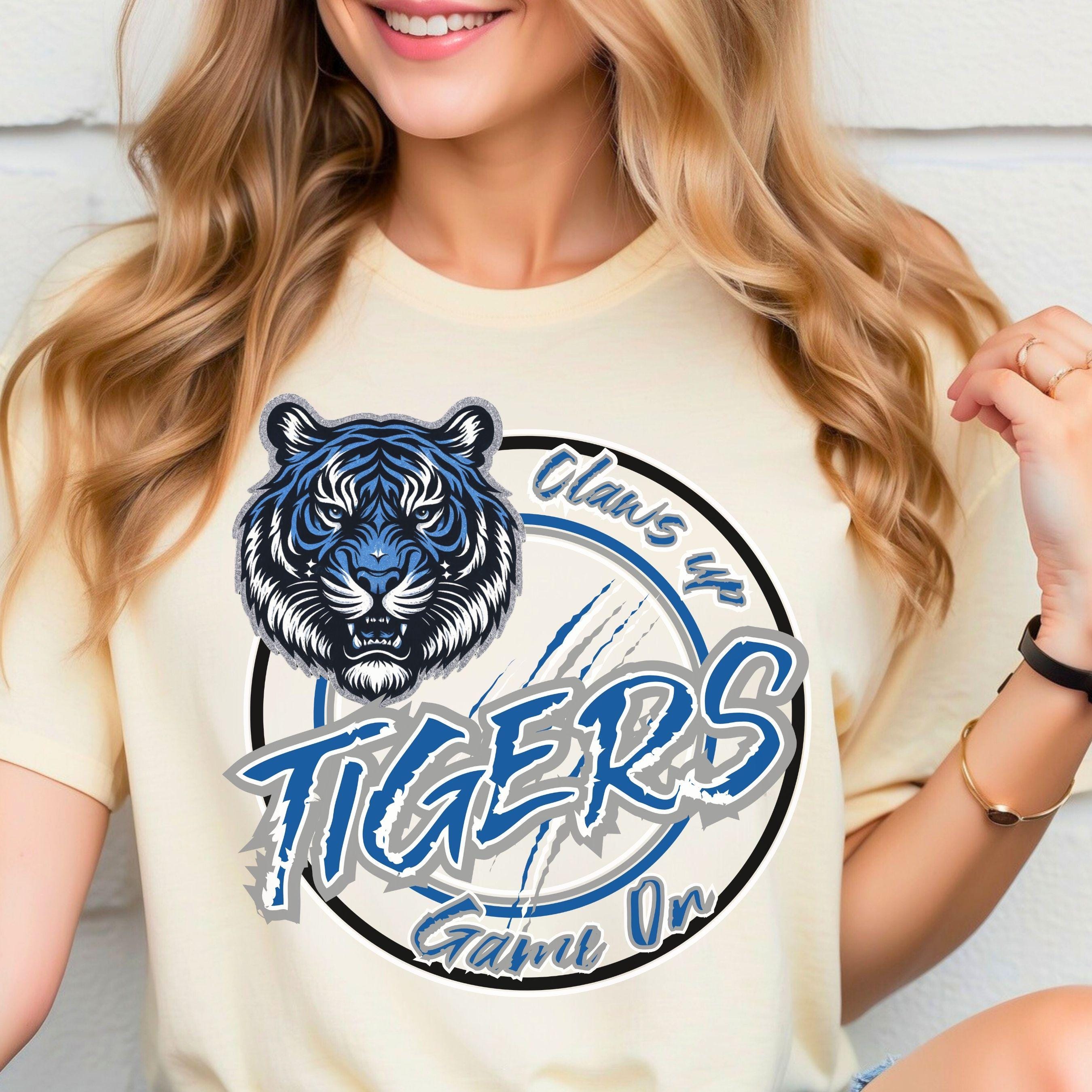 Tigers Claws Up Circle Design PNG Blue Gray