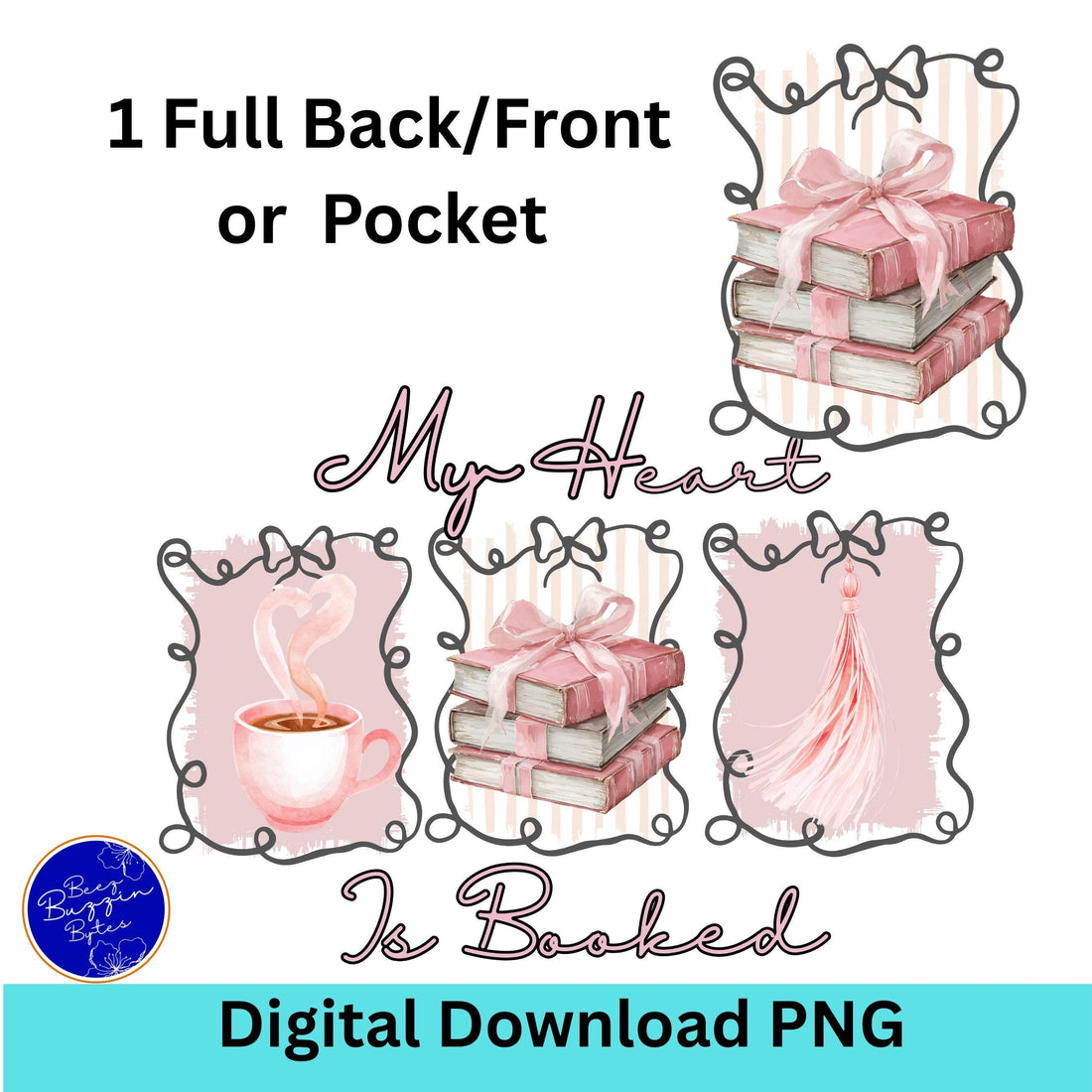 My Heart is Booked -Book Lover Digital,Download PNG