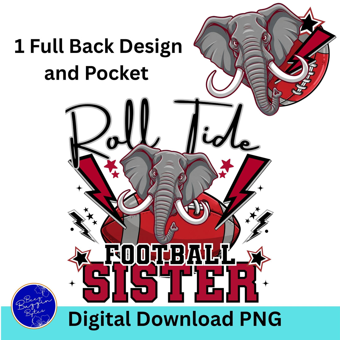 Roll Tide Lightning Football Sister PNG