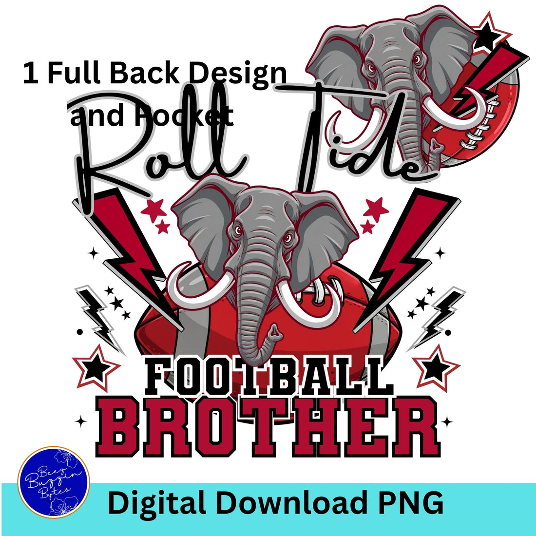 Roll Tide Lightning Football Brother  PNG