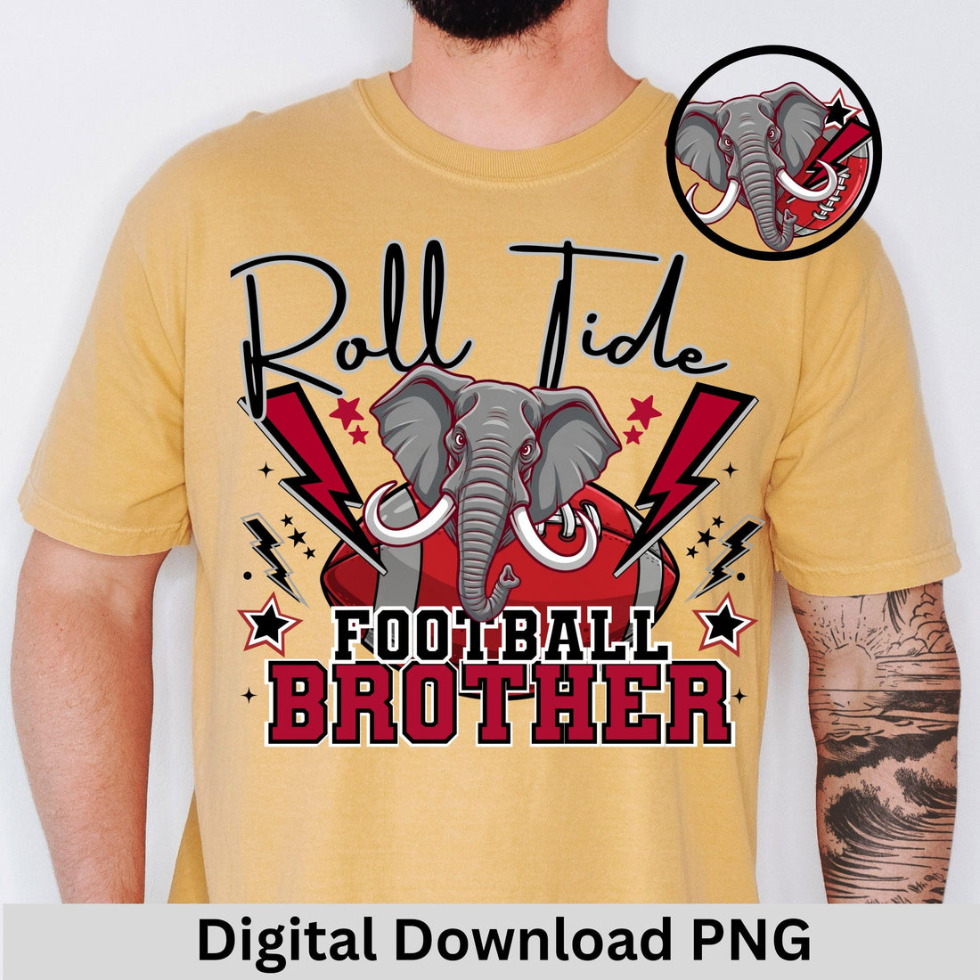 Roll Tide Lightning Football Brother  PNG