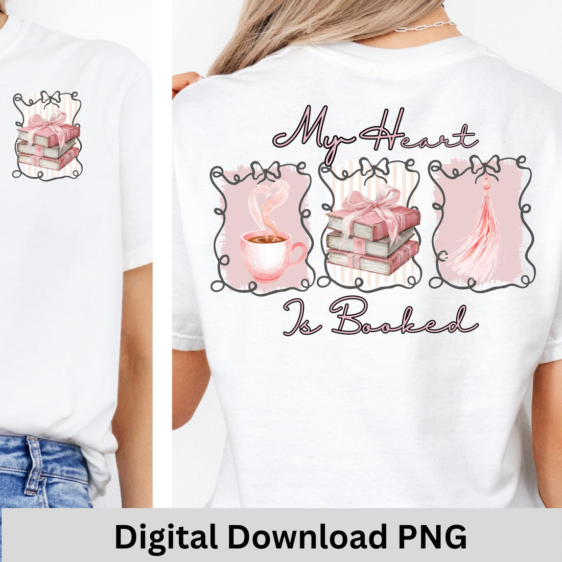 My Heart is Booked -Book Lover Digital,Download PNG