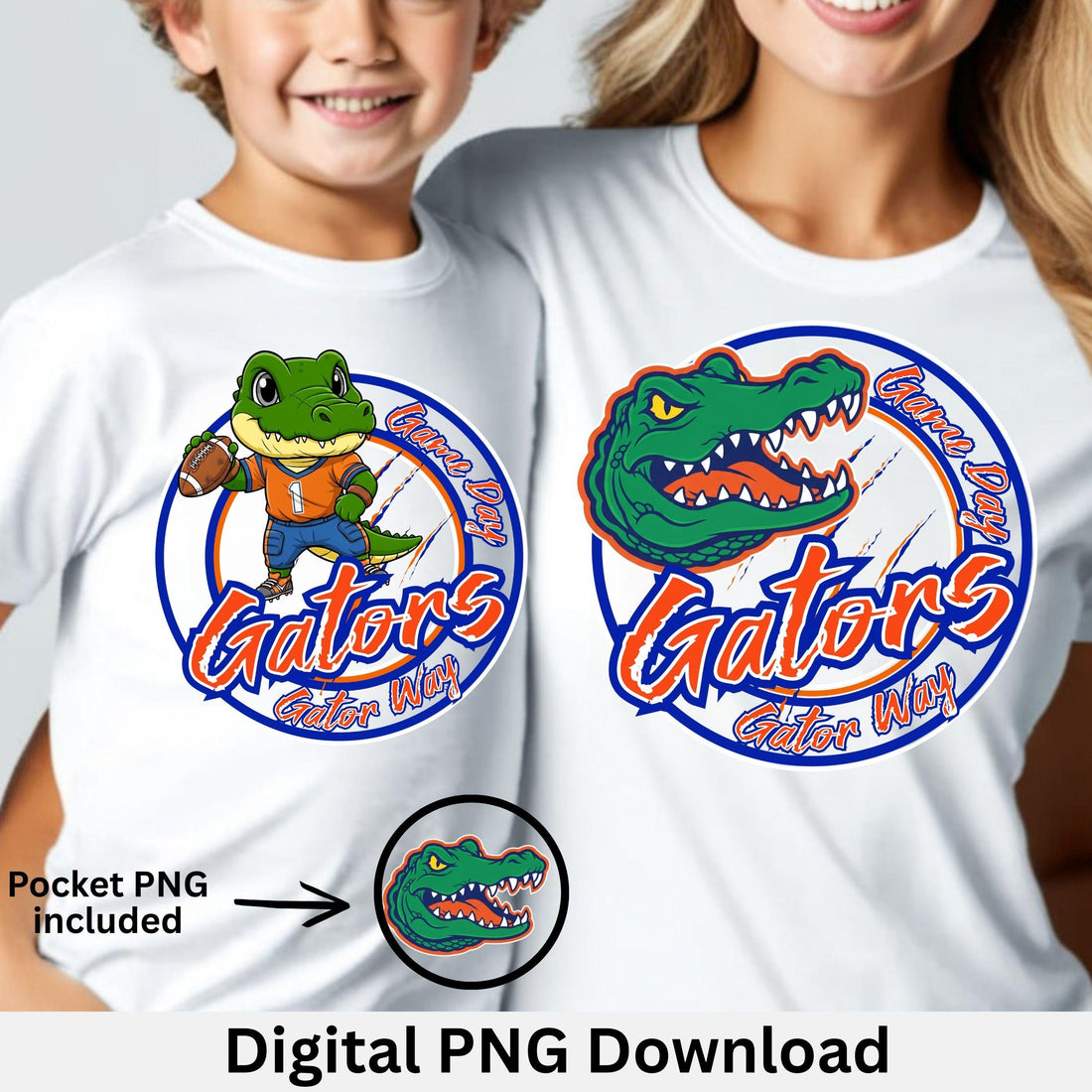 Gators Game Day, Gator Way Circle Design Family Set PNG