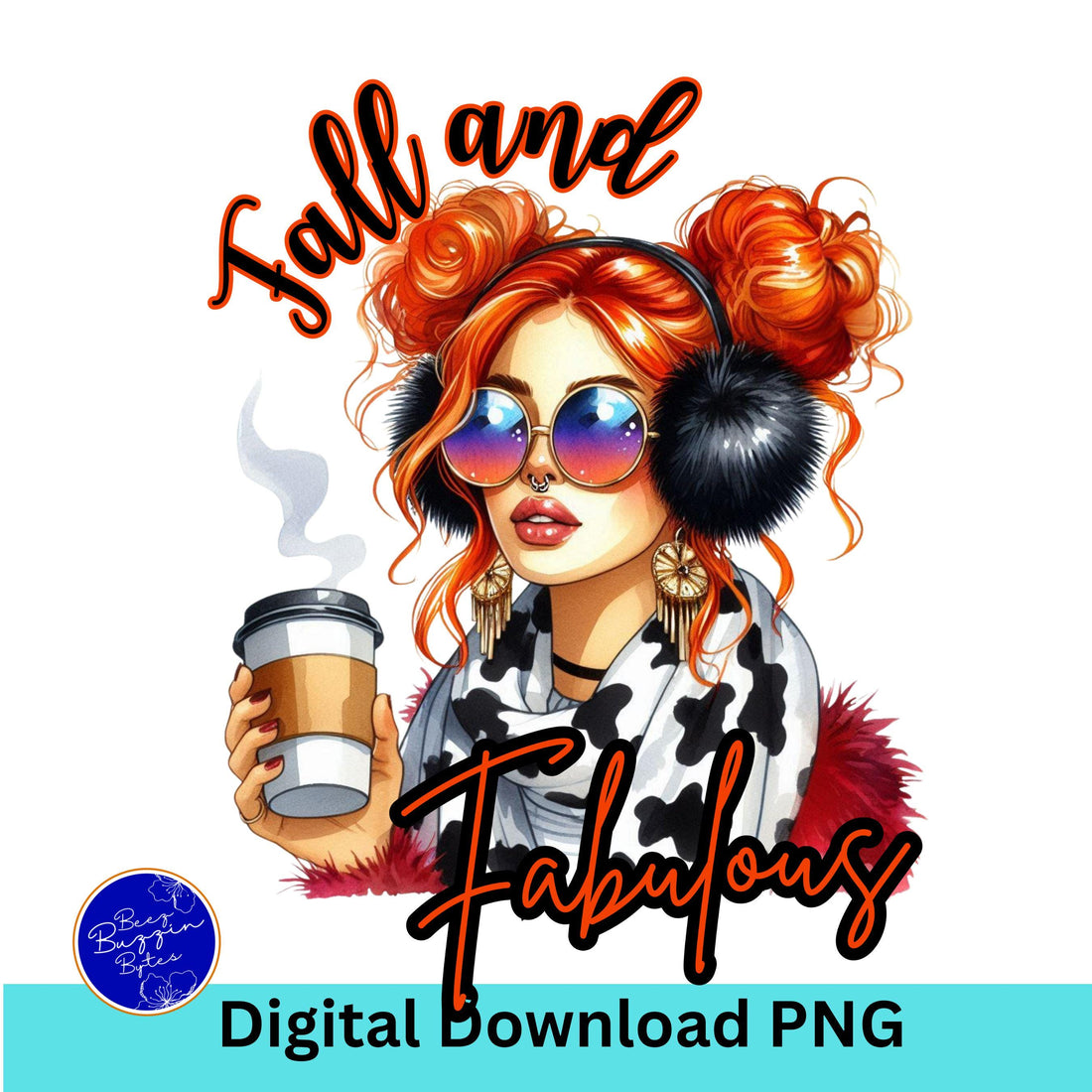 Fall and Fabulous Coffee  Girl PNG