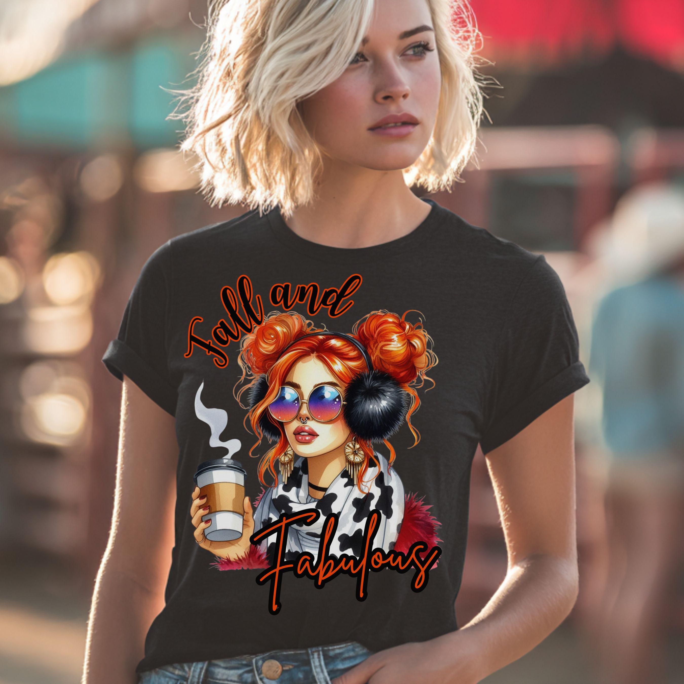 Fall and Fabulous Coffee  Girl PNG