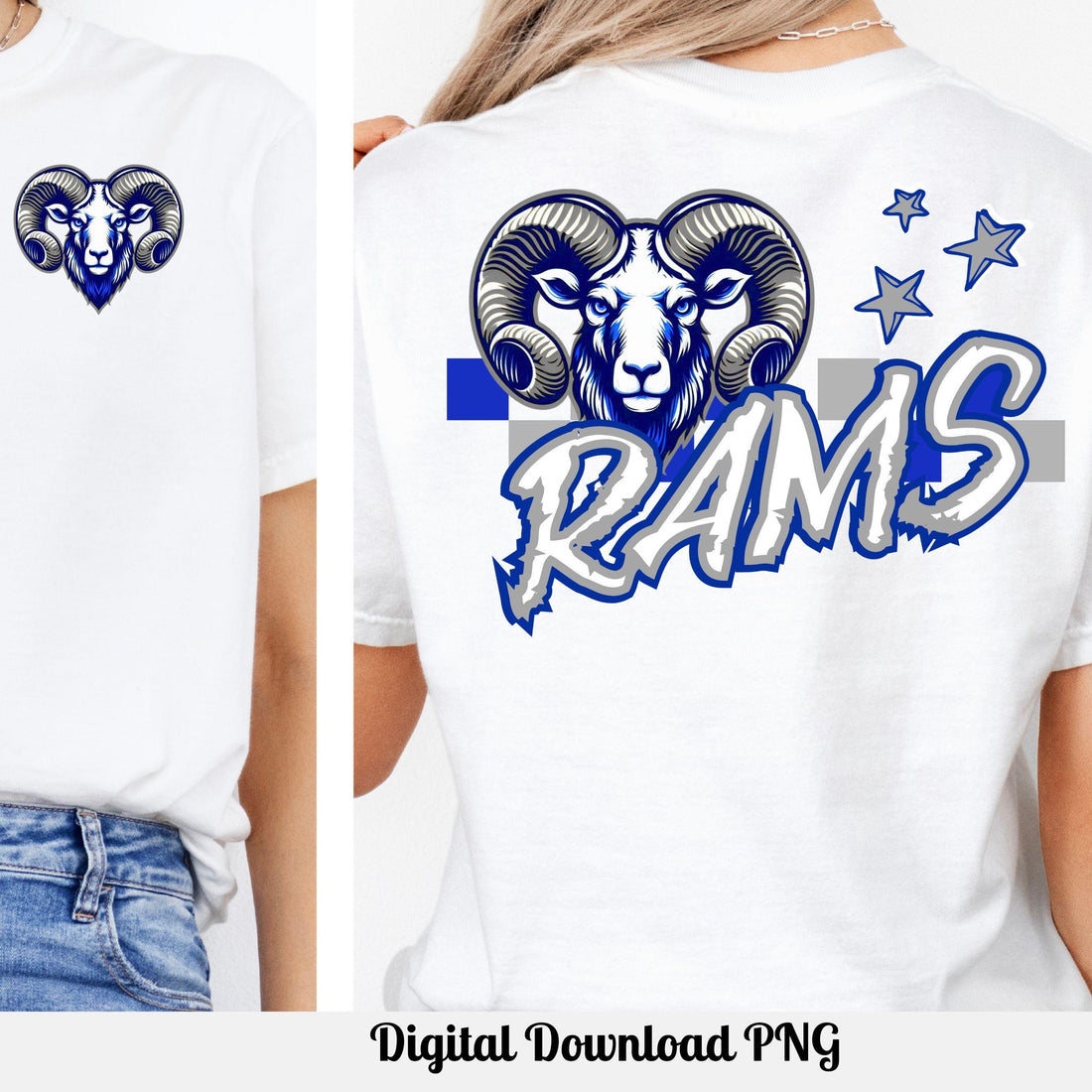 Rams Checkered 2 Design PNG