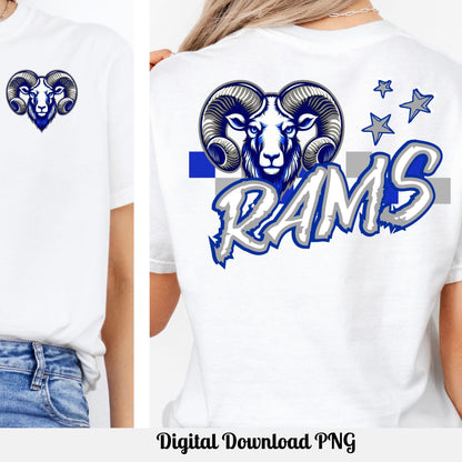 Rams Checkered 2 Design PNG