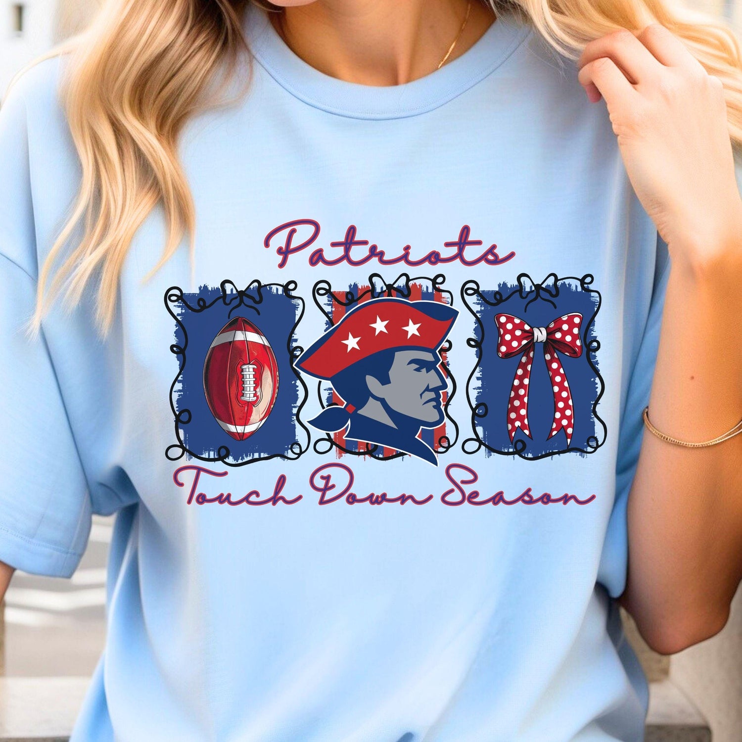 Patriots Coquette Touch Down Season Football PNG