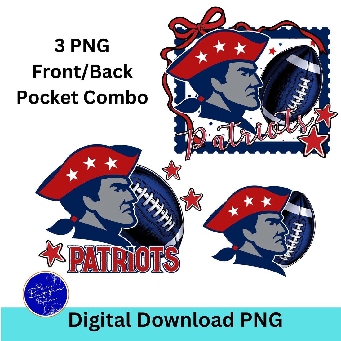 Patriots Trendy Stamp Matching Football PNG Download