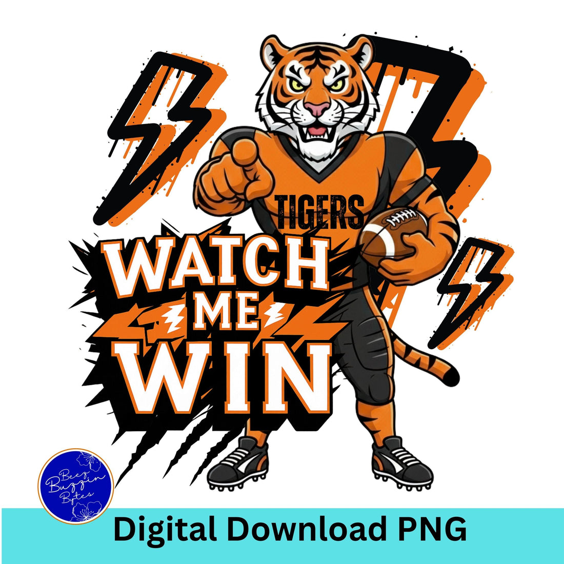 Tigers Watch Me Win Football PNG