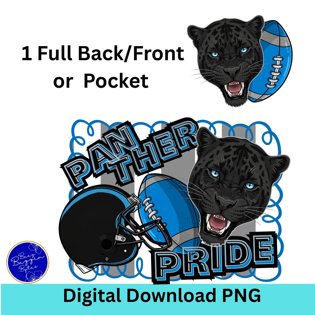 Panthers Pride Stripe Design Football PNG
