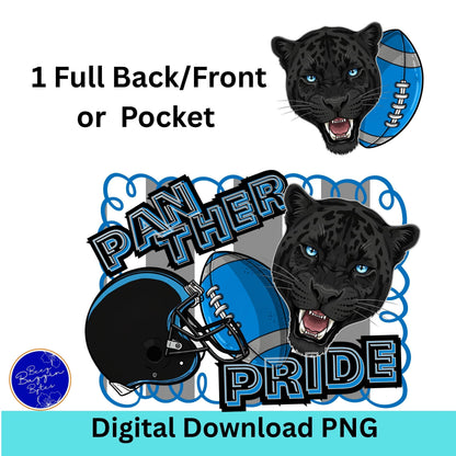 Panthers Pride Stripe Design Football PNG