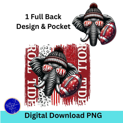 Roll Tide Paint Splash Football PNG