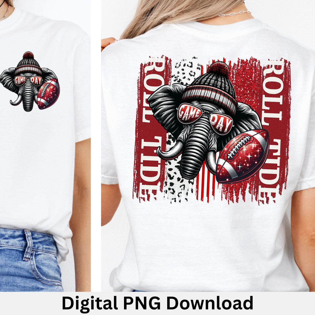 Roll Tide Paint Splash Football PNG