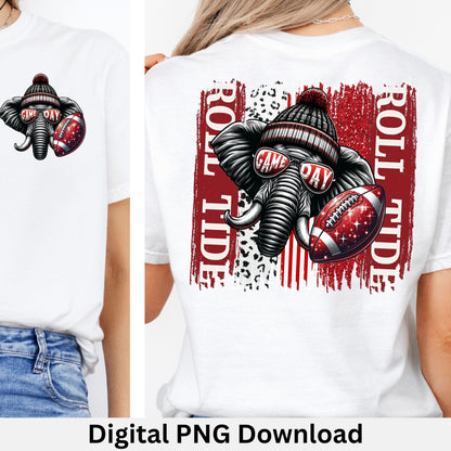 Roll Tide Paint Splash Football PNG