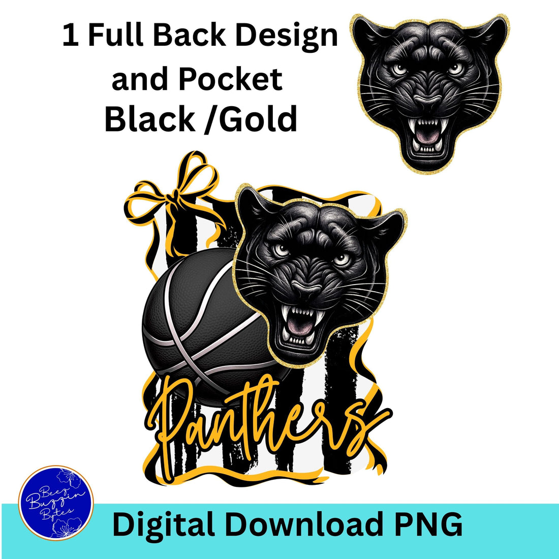 Panthers Coquette Stripe Basketball PNG