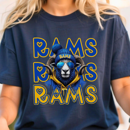Cool Blue and Gold Rams Repeat Theme Game Day PNG