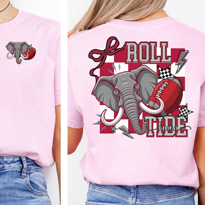Roll Tide Coquette Checker Design Football  PNG